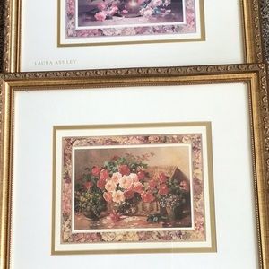 Laura Ashley beautiful pictures with gold frames. Set of two.